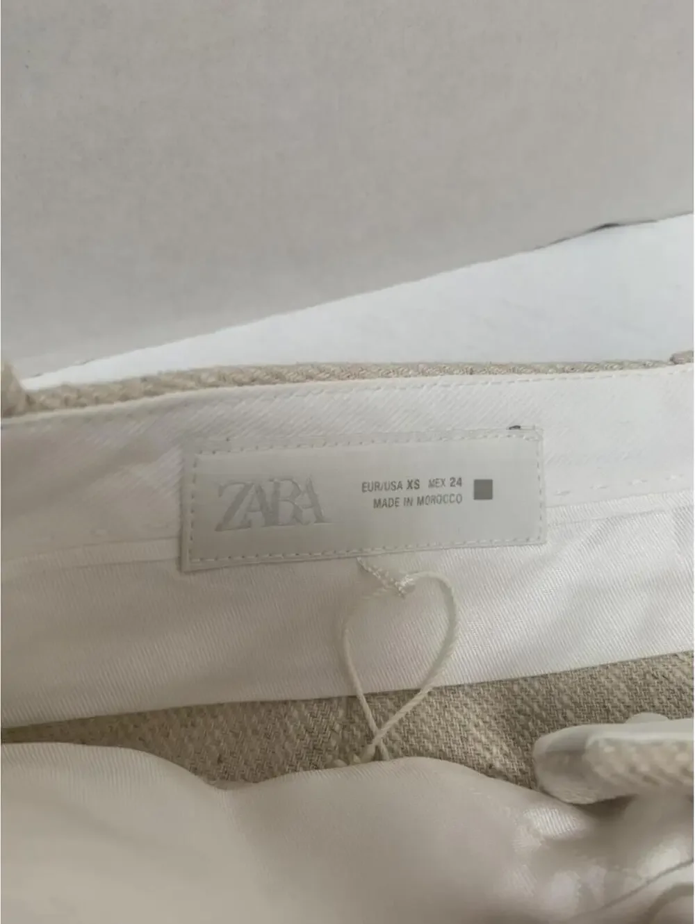 NWOT Zara Wide Leg Beige Linen Pants Trousers Size XS